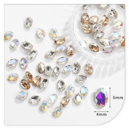 Korean style fancy Oval Pointy bottoming Rhinestone Nail art Crystal Girl Rhinestone nail art