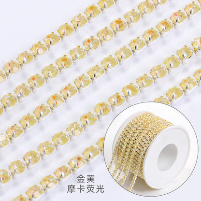 【ready stock】Copper silver bottom colorful high-end glass close claw water drill mocha fluorescent DIY accessories accessories accessories