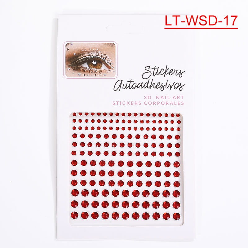 Cross-Border Hot Sell Face Rhinestone Diamond Sticker Eyebrow Eye Pad Forehead Face Decoration Acrylic Crystal Sticker Party Diamond Sticker