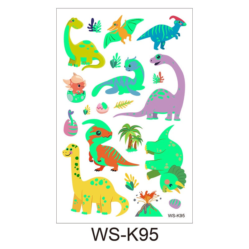 [Genuine goods in stock] Cartoon luminous tattoo stickers are durable, beautiful and fashionable. Personalized tattoo stickers include dinosaurs, mermaids,, luminous stickers