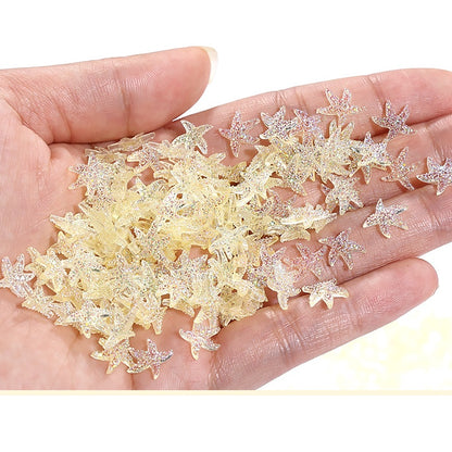 Aurora Starfish Shape Resin Rhinestone Japanese Style Nail Art Stickers DIY Jewelry