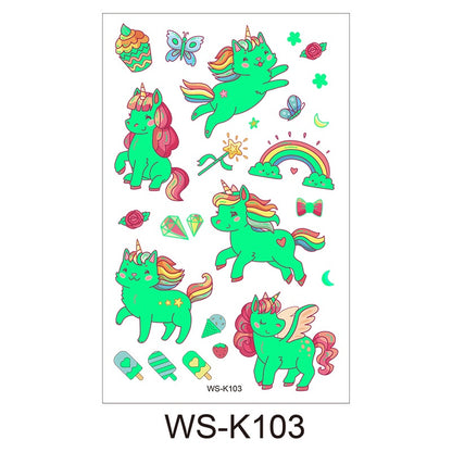 [Genuine goods in stock] Cartoon luminous tattoo stickers are durable, beautiful and fashionable. Personalized tattoo stickers include dinosaurs, mermaids,, luminous stickers