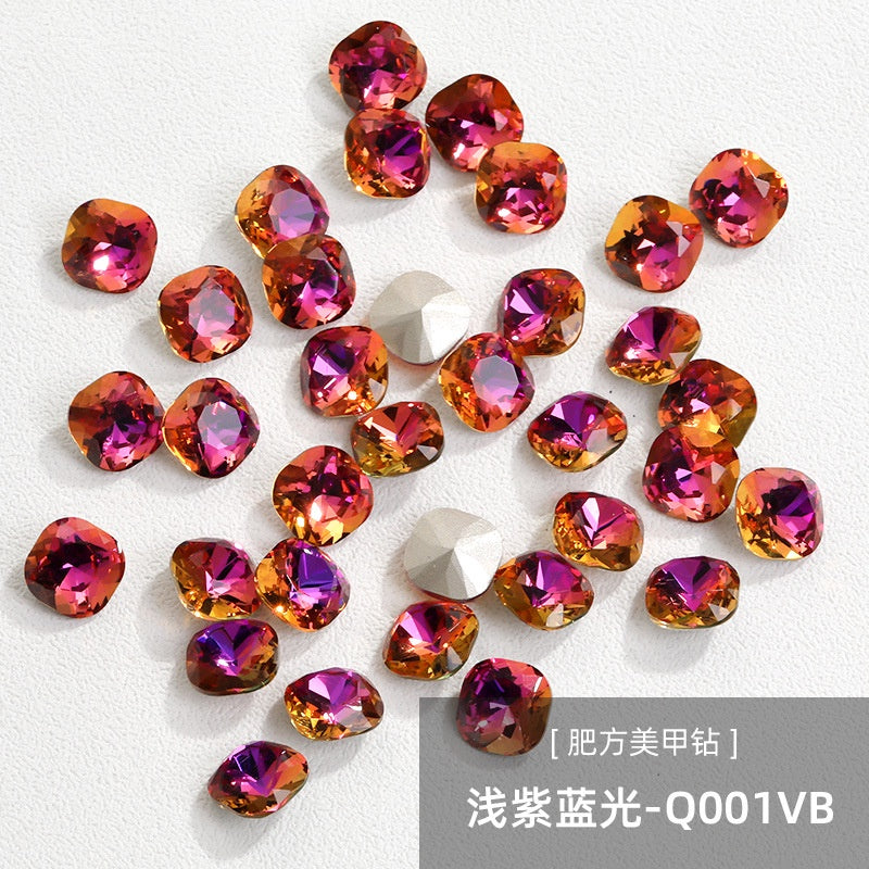Square Pointed Bottoming Rhinestone Nail Art Deco Crystal Diy Square Cushion Shape Nail Art Deco Crystal Diy Diamond Nail Patch