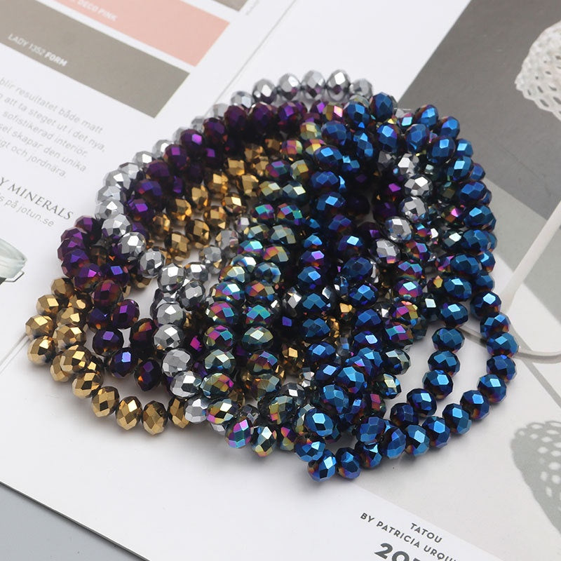 Multi-color 3mm-8mm Glass Crystal Beads Beaded DIY Jewelry Making