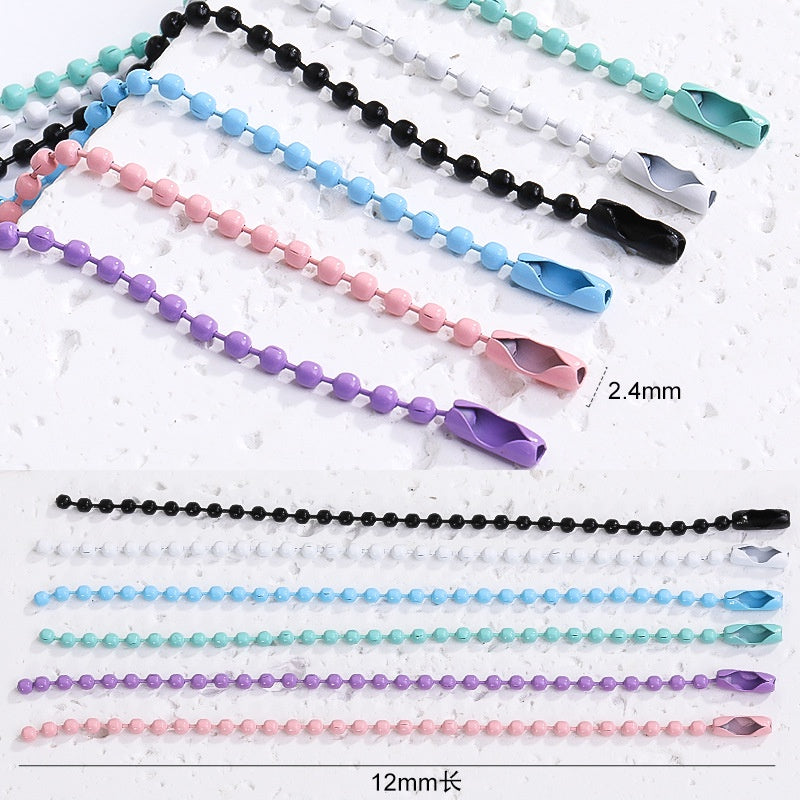 Key ring Multi Colors Lanyard Bead Chain Clasp Pendant Chain Tag Chain