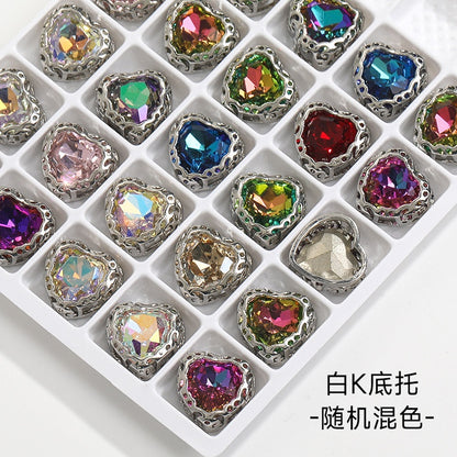 Heart Shape Beauty Crystal Rhinestone with Setting for Ornament Clothing Garment