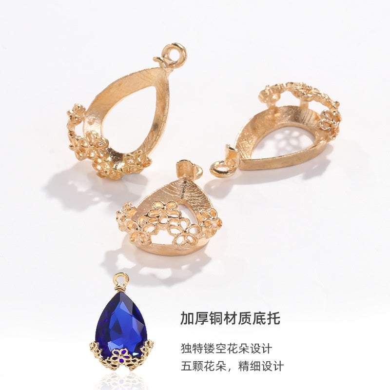 Cheap Price Hollow Setting Drop Shape Crystal Rhinestone for Diy Garment Accessories