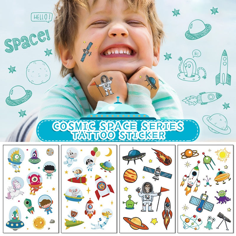 Tattoo Sticker Children's Mini Cartoon Cosmic Astronaut Disposable Temporary Sticker Interstellar