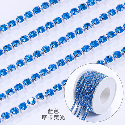 【ready stock】Copper silver bottom colorful high-end glass close claw water drill mocha fluorescent DIY accessories accessories accessories