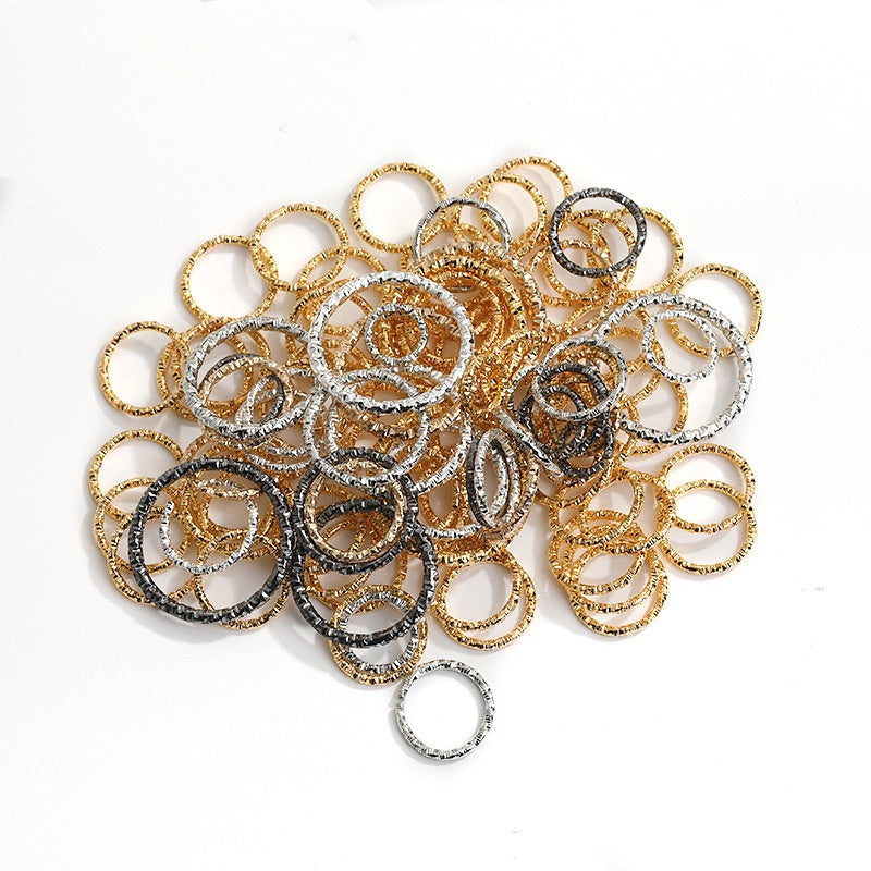 Diy Embossing Jump Ring Open Ring Embossing Ring Single Ring Twist Ring Buckle Link Ring Open Ring Accessories