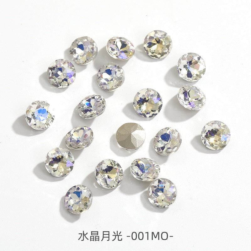 Hot Sell K9 Fancy Point Bottom Gemstone Flower Shape Nail Art Decoration Crystal Rhinestone