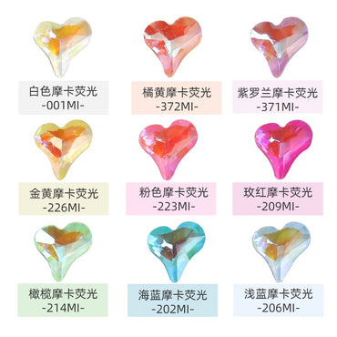 Nail Art Ornament Crystal 20pcs Sweet Heart Shap Mocha Fluorescence Color Jewelry Diy Rhinestone