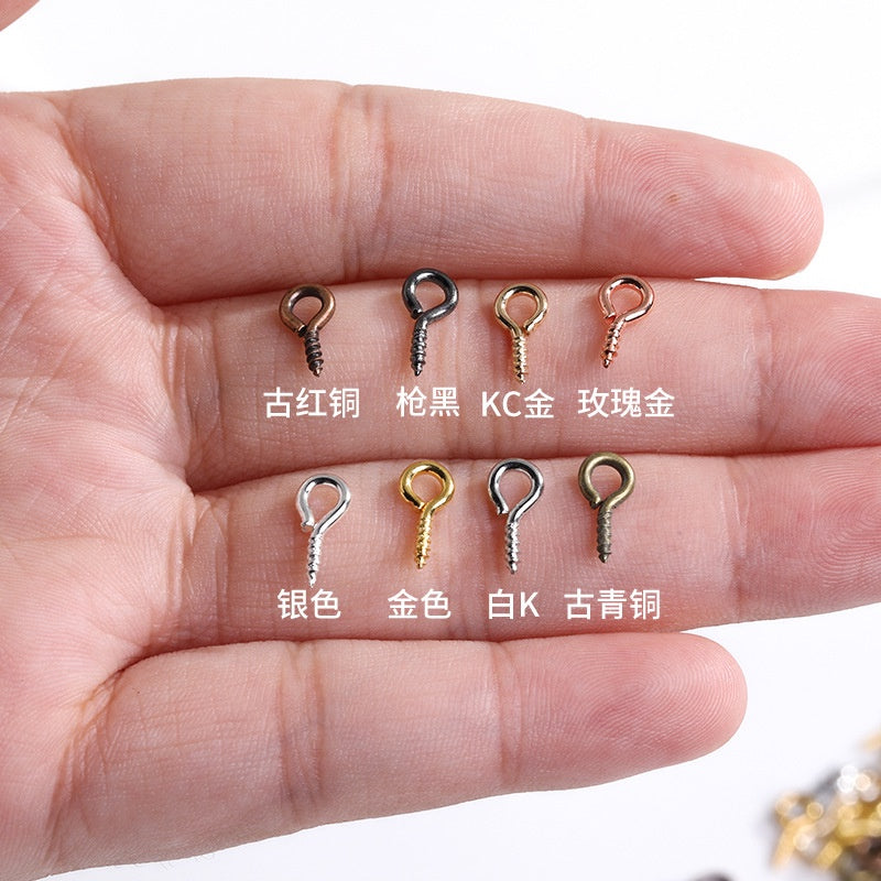【ready stock】Horn nails DIY Jewelry Accessories Horn Nails Sheep's Eye Nails Screws Pointed Tail Sheep's Eye Nails Multi-specification 100pcs A Pack Wholesale