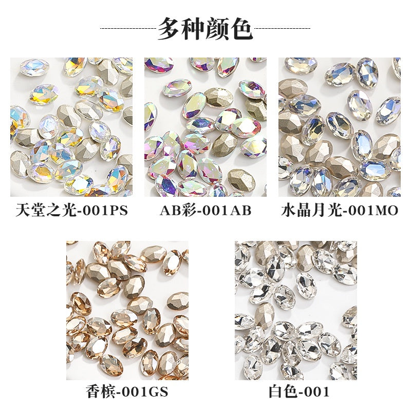 Korean style fancy Oval Pointy bottoming Rhinestone Nail art Crystal Girl Rhinestone nail art