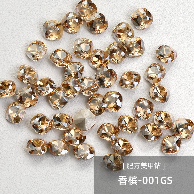 Square Pointed Bottoming Rhinestone Nail Art Deco Crystal Diy Square Cushion Shape Nail Art Deco Crystal Diy Diamond Nail Patch
