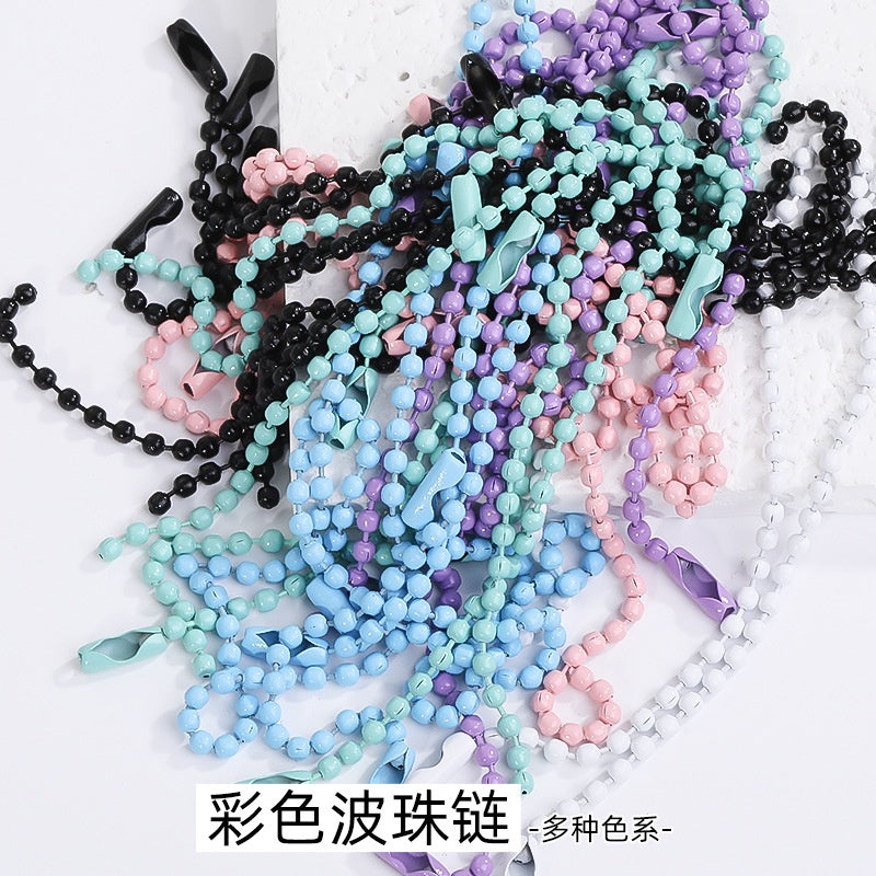 Key ring Multi Colors Lanyard Bead Chain Clasp Pendant Chain Tag Chain
