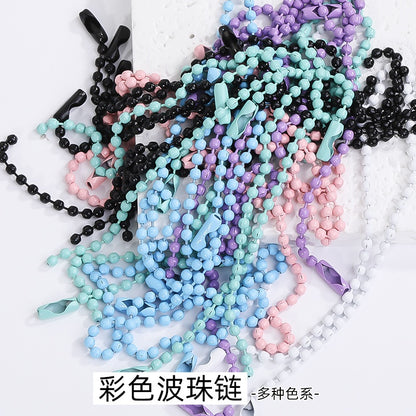 Key ring Multi Colors Lanyard Bead Chain Clasp Pendant Chain Tag Chain