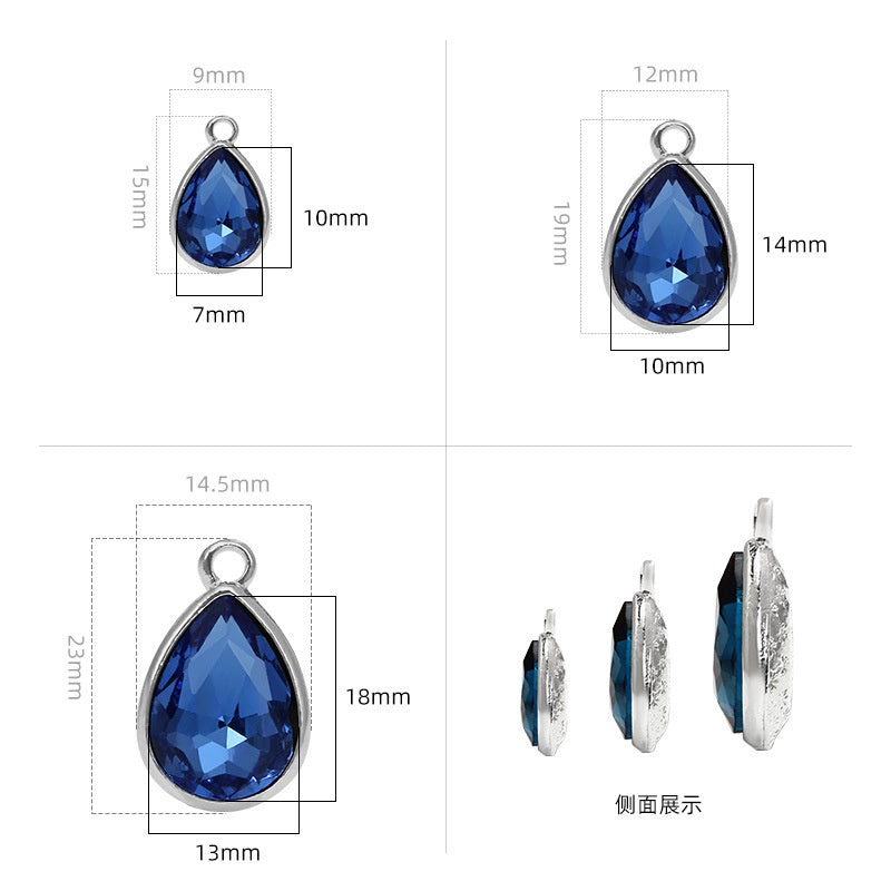 Korean Style Drop Shap Crystal Rhinestone Zine Alloy Pendant Girls Earring Ornament