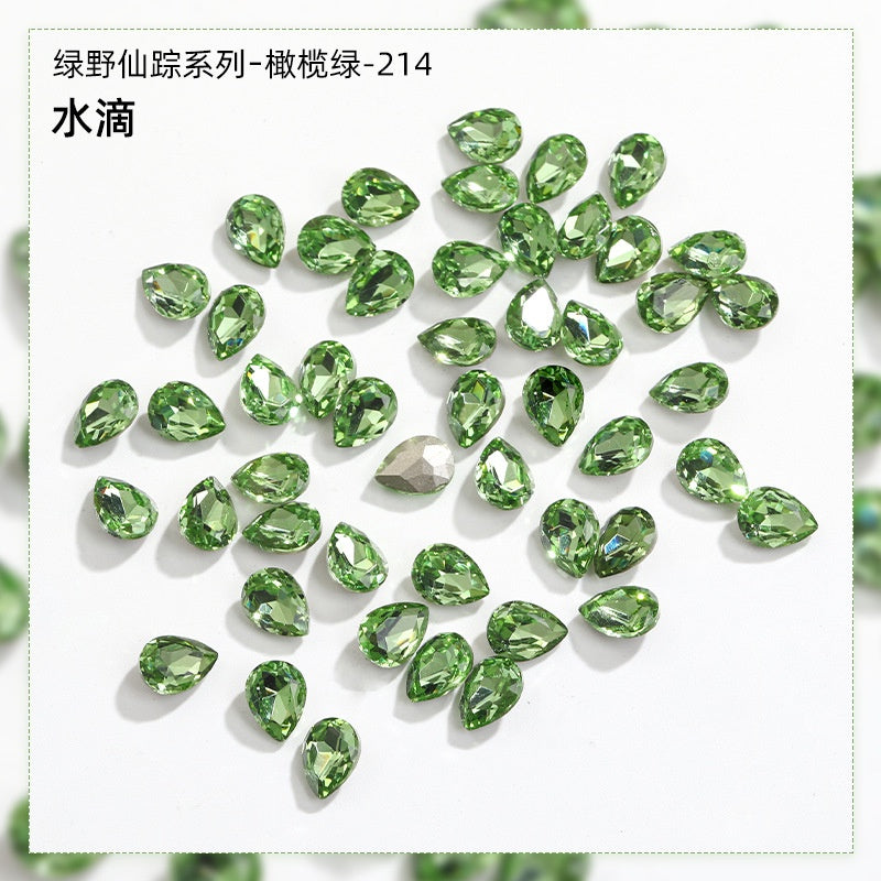 Korean Style Small Fresh Fancy Beauty Drop Shape Tiny Nail Art Crystal Rhinestone