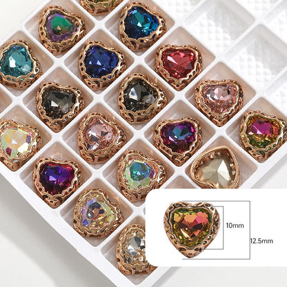 Heart Shape Beauty Crystal Rhinestone with Setting for Ornament Clothing Garment