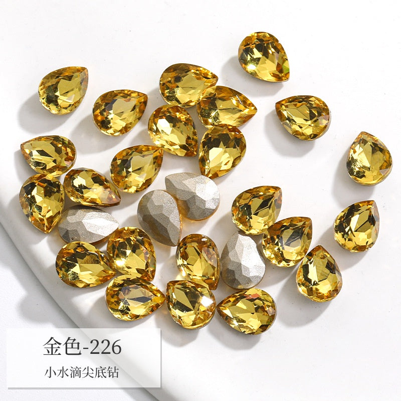 Korean Style Small Fresh Fancy Beauty Drop Shape Tiny Nail Art Crystal Rhinestone