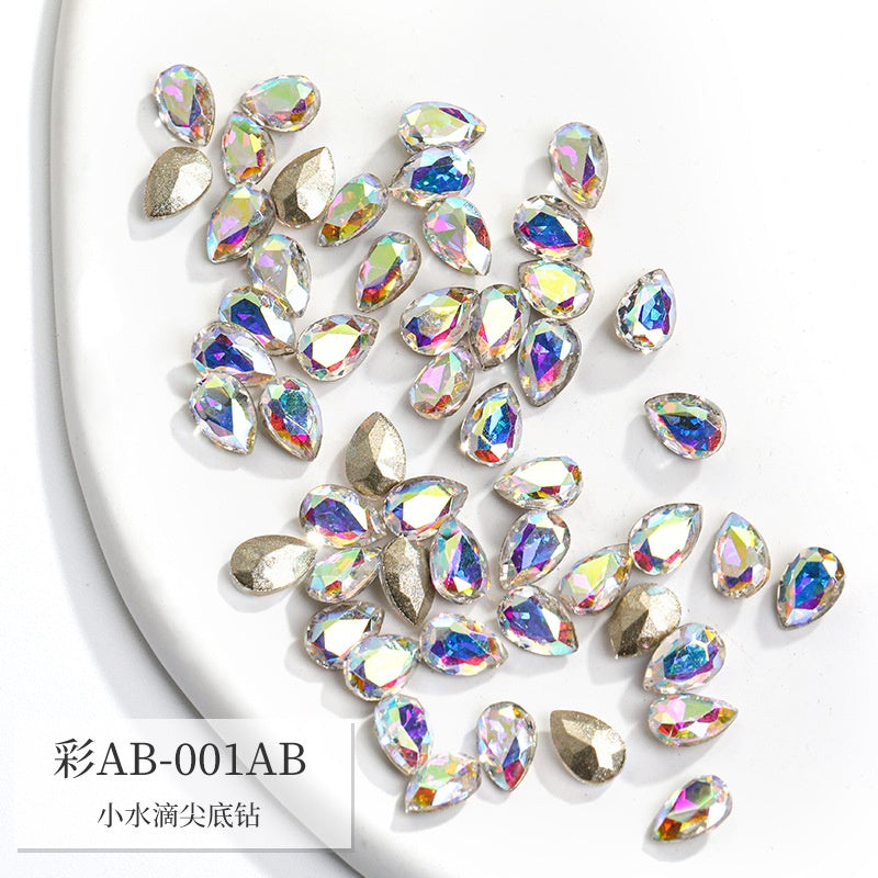 Korean Style Small Fresh Fancy Beauty Drop Shape Tiny Nail Art Crystal Rhinestone