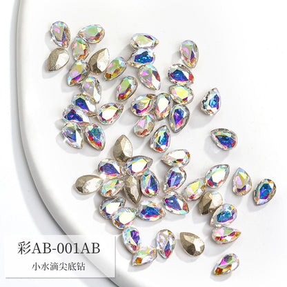 Korean Style Small Fresh Fancy Beauty Drop Shape Tiny Nail Art Crystal Rhinestone