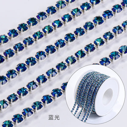 【Genuine in stock】Copper silver bottom colorful high-end glass close claw water drill mocha fluorescent DIY accessories accessories accessories