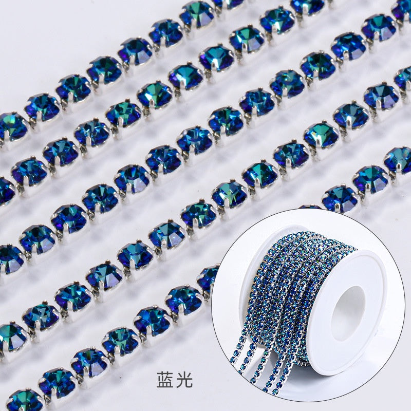 【ready stock】Copper silver bottom colorful high-end glass close claw water drill mocha fluorescent DIY accessories accessories accessories