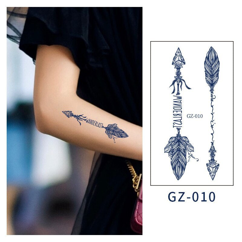 [Genuine goods in stock] New tattoo stickers trend non-reflective lifelike effect tattoo butterfly small fresh waterproof tattoo stickers for men and women Fashion accessories Kore