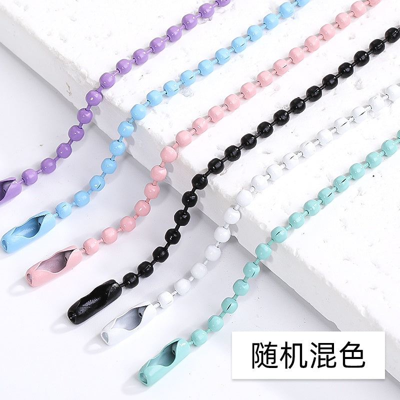 Key ring Multi Colors Lanyard Bead Chain Clasp Pendant Chain Tag Chain