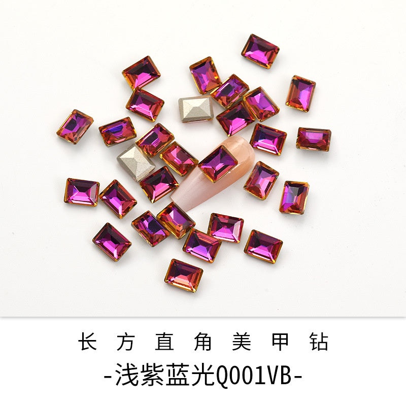 【ready stock】New Design 6*8mm Step Cut 3D Nail Art Rhinestone K9 Nails For DIY Decals Nail Shiny Crystals