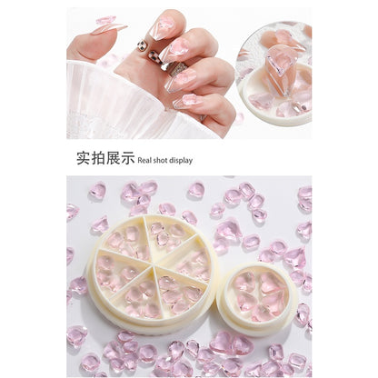 Korean Style Transparent Series Cute Heart Drop Shape Rhinestone DIY Decals Nail Shiny Crystals