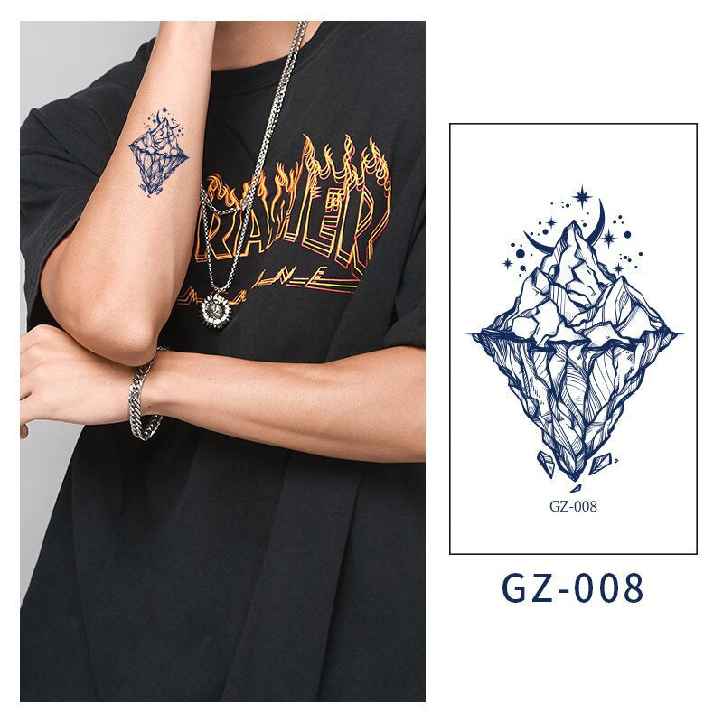 [Genuine goods in stock] New tattoo stickers trend non-reflective lifelike effect tattoo butterfly small fresh waterproof tattoo stickers for men and women Fashion accessories Kore