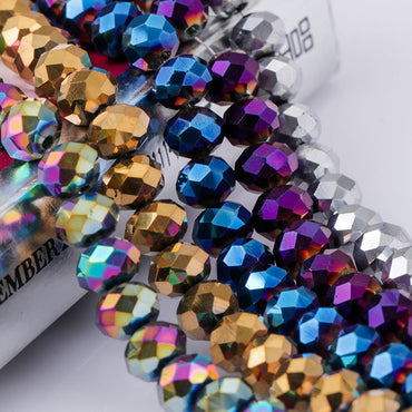Multi-color 3mm-8mm Glass Crystal Beads Beaded DIY Jewelry Making