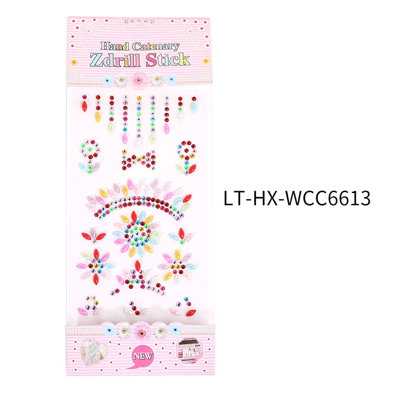 Princess Gauze Skirt Stick Drill Children's Gem Crystal Decorative Stickers Cartoon Diamond Creative Stickers