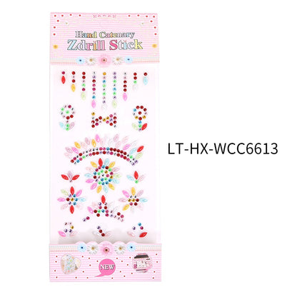 Princess Gauze Skirt Stick Drill Children's Gem Crystal Decorative Stickers Cartoon Diamond Creative Stickers