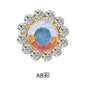 10pcs Round Rhine-water Sunflower Hand Stitched Drill Stained Glass Drill Buckle Diy Hand Stitched Hair Accessories Shoes Clothing Case and Bag Accessories