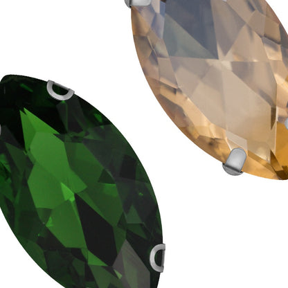 4*8/5*10mm Navette Shape Crystal Rhinestone with Silver Claw Clothing Accessories Rhinestones