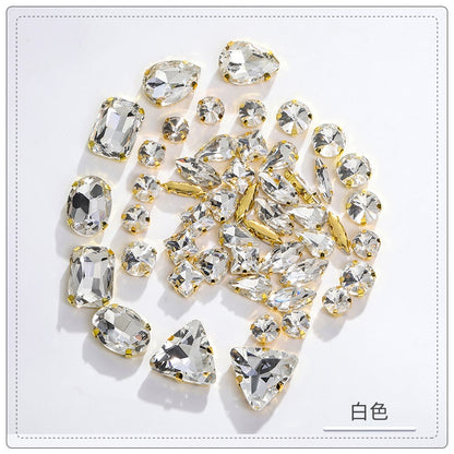 Gold Bottom Bracket Claw Drill Mixed Crystal Diy Clothing Luggage Crystal Accessories Accessories Materials