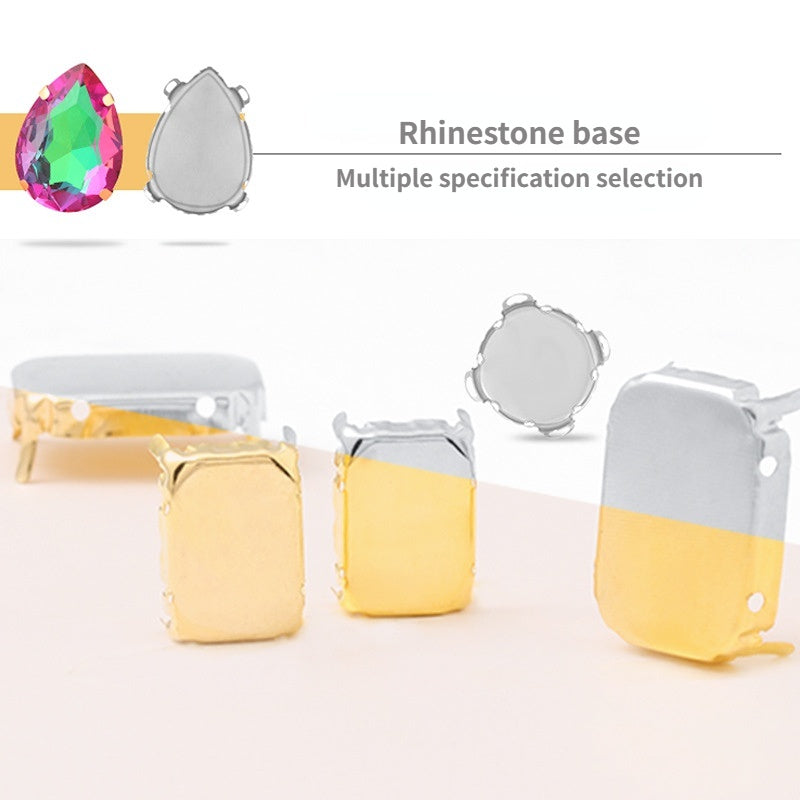 Four-corner claw drilling bracket, rhinestone bottom bracket, hand-sewn material, clothes, bags, shoes, DIY accessories.