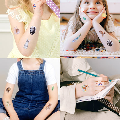 Cartoon Animal Tattoo Stickers Waterproof Fun Children's Stickers Tiger Panda Elk Cosmetics