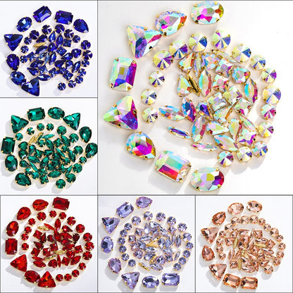 Gold Bottom Bracket Claw Drill Mixed Crystal Diy Clothing Luggage Crystal Accessories Accessories Materials