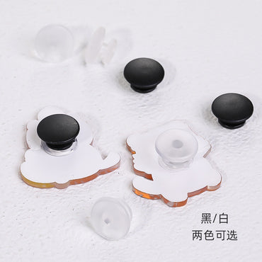 I-word Transparent Hole Sole Buckle Black 12mm Fixed Shoe Buckle Garden Shoes Plastic Shoe Buckle Alphabet Buckle Accessories Buckle