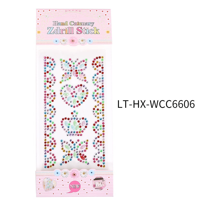 Princess Gauze Skirt Stick Drill Children's Gem Crystal Decorative Stickers Cartoon Diamond Creative Stickers