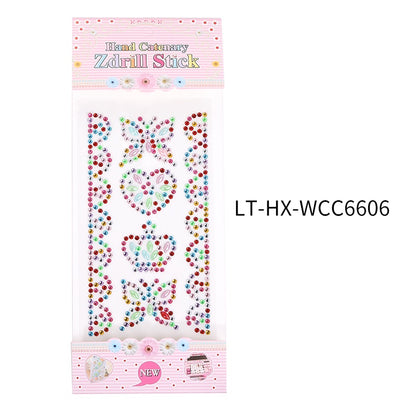 Princess Gauze Skirt Stick Drill Children's Gem Crystal Decorative Stickers Cartoon Diamond Creative Stickers