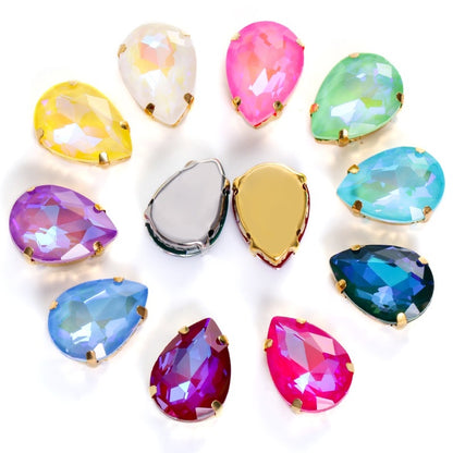 Water Drop Rhinestone Mocha Fluorescent Diy Jewelry Accessories Pointed Bottom Drill Nail Paste Drill Material Clothing Accessories