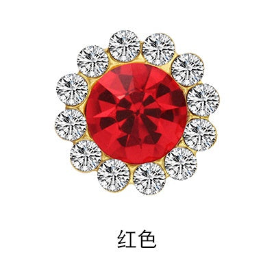10pcs Round Rhine-water Sunflower Hand Stitched Drill Stained Glass Drill Buckle Diy Hand Stitched Hair Accessories Shoes Clothing Case and Bag Accessories