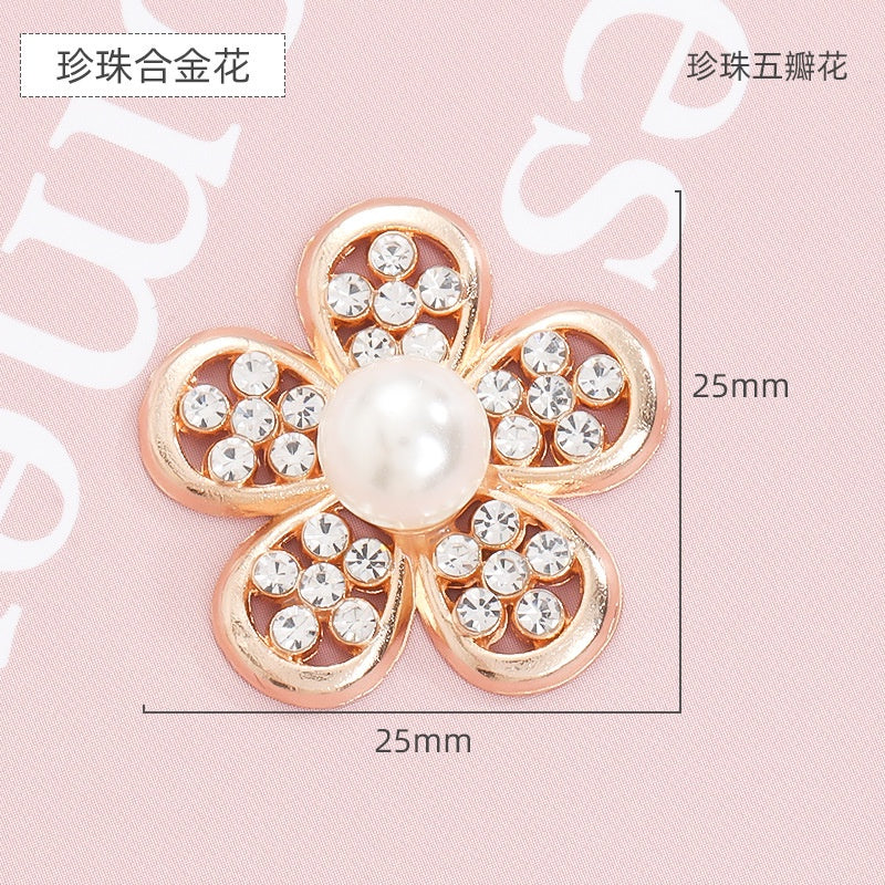 Hole Shoes Accessories Diy Pearl Flowers Crystal White Diamond Shoes Buckle Decorative Buckle Accessories Hole Shoes Cross Chain Garden Shoes of Shoes Flower