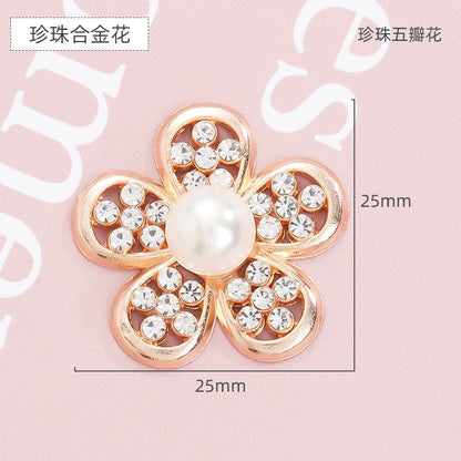 Hole Shoes Accessories Diy Pearl Flowers Crystal White Diamond Shoes Buckle Decorative Buckle Accessories Hole Shoes Cross Chain Garden Shoes of Shoes Flower